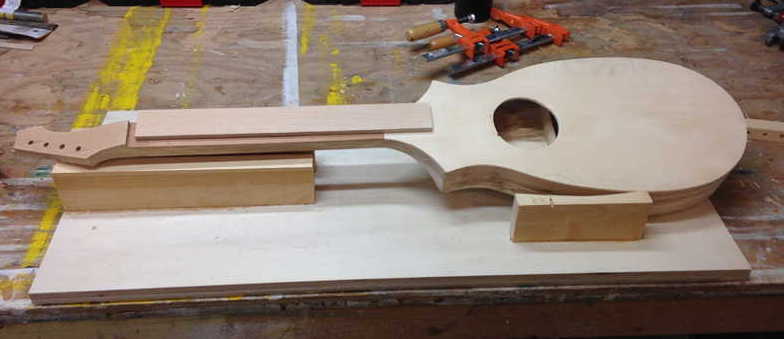 getting ready to attach the fretboard