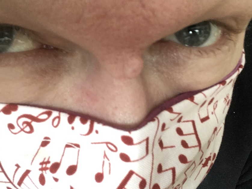 Mask with Nose Strip: Closeup